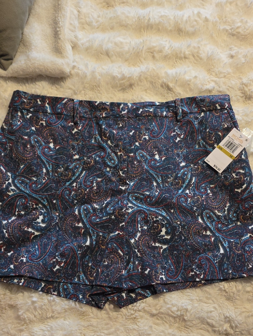 Michael Kors Paisley Print Women’s Shorts in Navy, Blue and White
